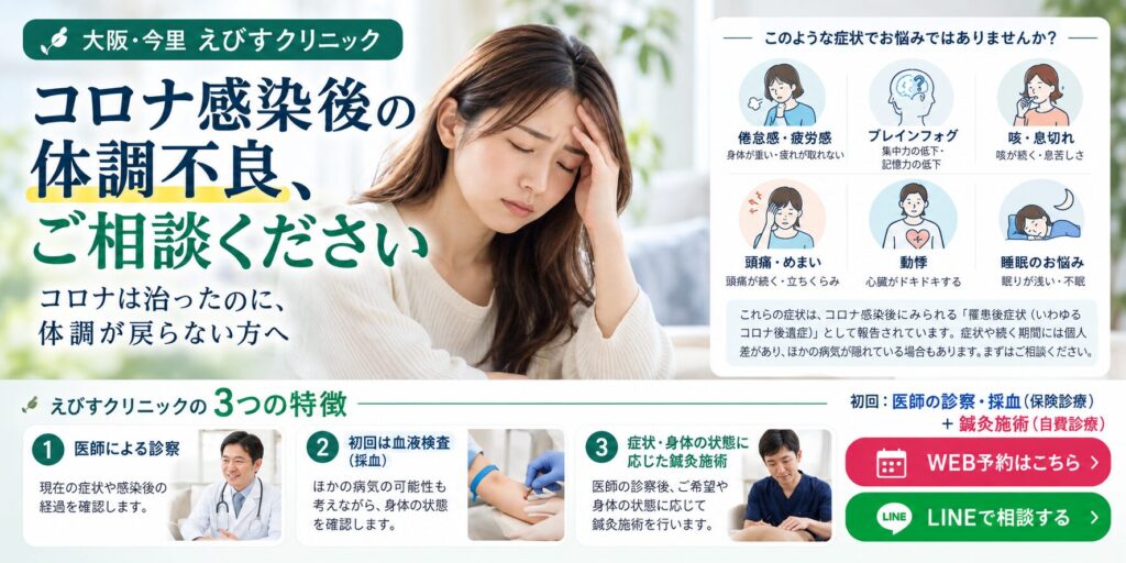 大阪・今里のコロナ後遺症・罹患後症状の診療案内